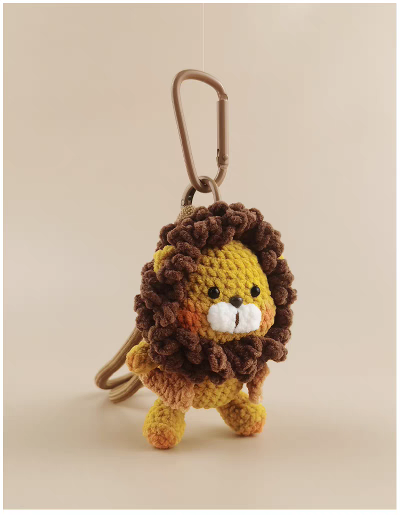 Lion Doll  Crochet Bag Charm, Premium Backpack & Car Pendant, Ideal Gift,Handmade Crochet Doll, Crochet Keychain