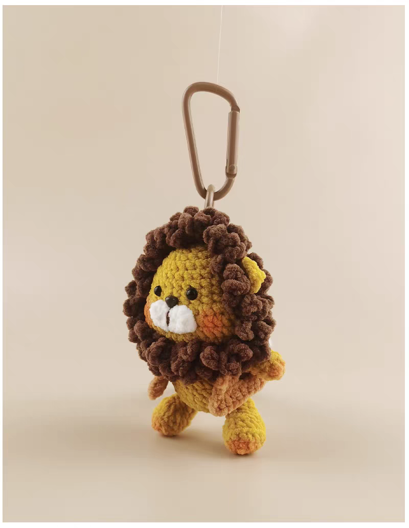 Lion Doll  Crochet Bag Charm, Premium Backpack & Car Pendant, Ideal Gift,Handmade Crochet Doll, Crochet Keychain
