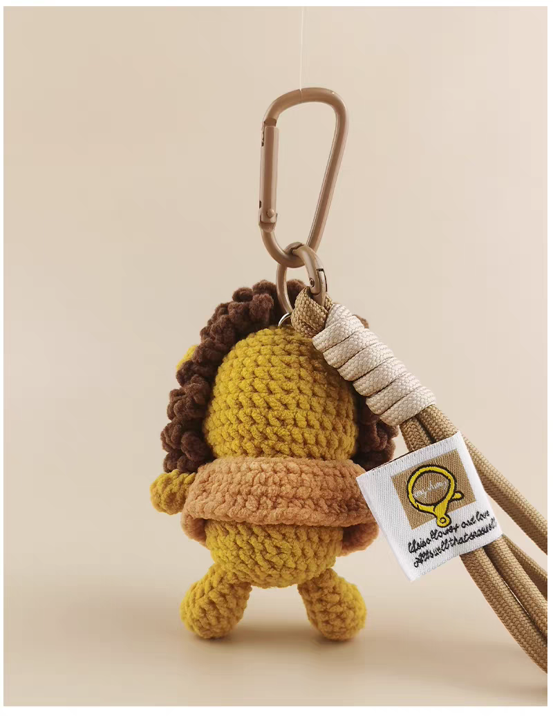 Lion Doll  Crochet Bag Charm, Premium Backpack & Car Pendant, Ideal Gift,Handmade Crochet Doll, Crochet Keychain