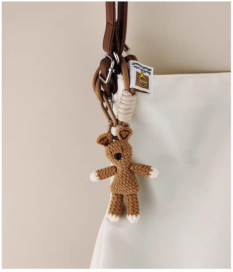 Cute Bear Bear  Crochet Bag Charm, Premium Backpack & Car Pendant, Ideal Gift,Handmade Crochet Doll, Crochet Keychain