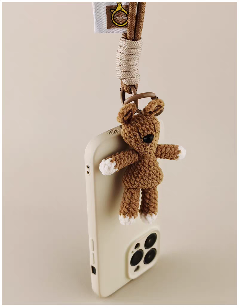 Cute Bear Bear  Crochet Bag Charm, Premium Backpack & Car Pendant, Ideal Gift,Handmade Crochet Doll, Crochet Keychain