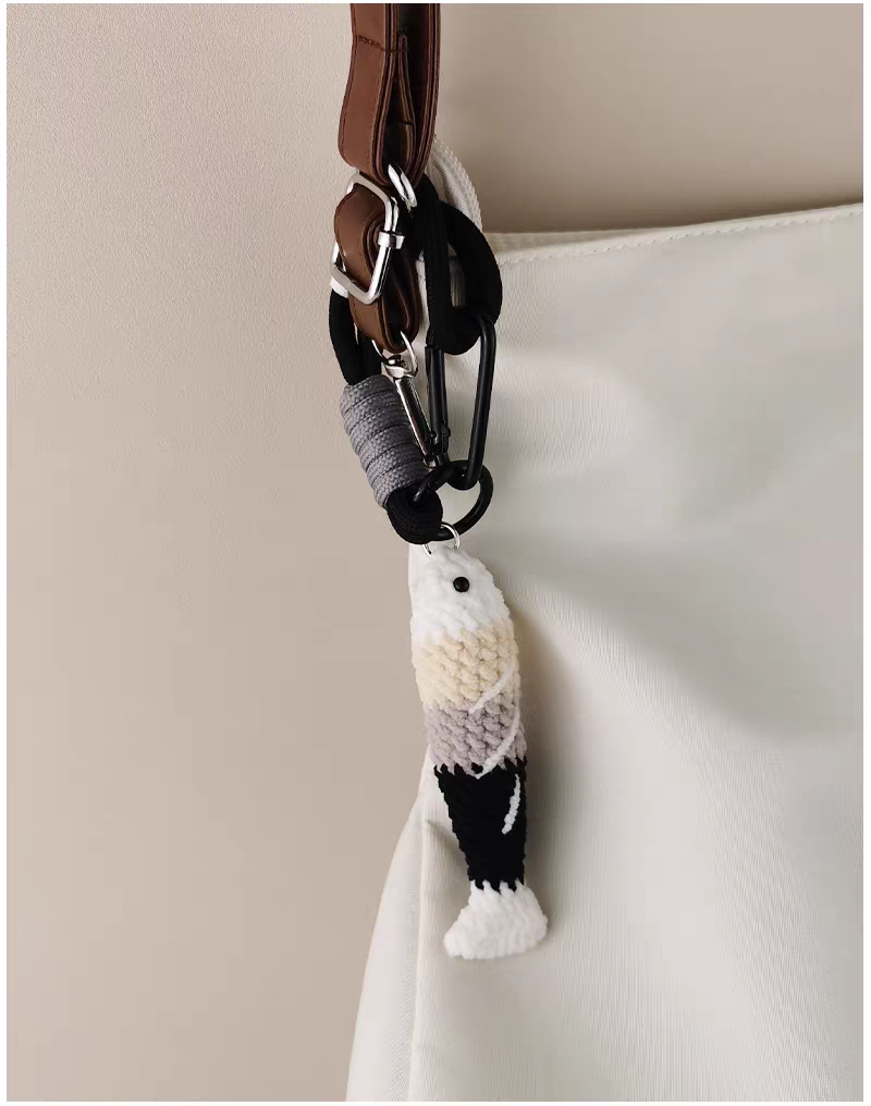 Lucky Fish Crochet Bag Charm, Premium Backpack & Car Pendant, Ideal Gift,Handmade Crochet Doll, Crochet Keychain