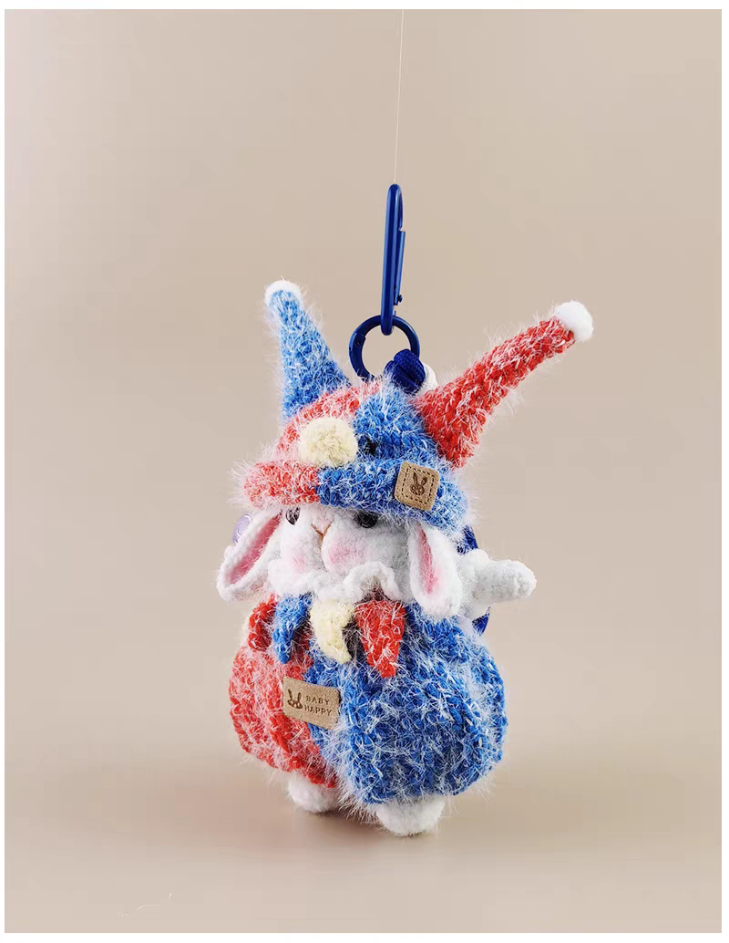 Mini Clown Sugar Sugar Bunny Handmade Crochet Doll Keychain, Bag Charm & Car Pendant, Premium Gift for Birthday & Holiday