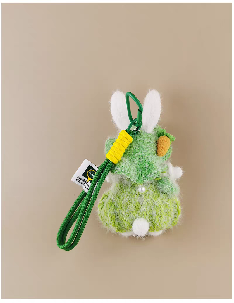 Green Fairy Sugar Sugar Bunny Handmade Crochet Doll Bag Charm, Stylish Keychain Pendant, Premium Birthday Gift