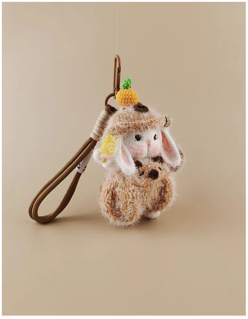 Mini Capybara Sugar Sugar Bunny Handmade Crochet Doll Keychain, Bag Charm & Car Pendant, Premium Gift