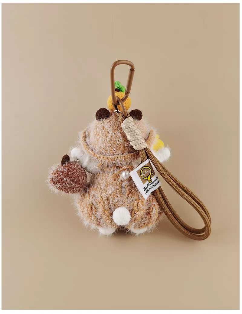 Mini Capybara Sugar Sugar Bunny Handmade Crochet Doll Keychain, Bag Charm & Car Pendant, Premium Gift