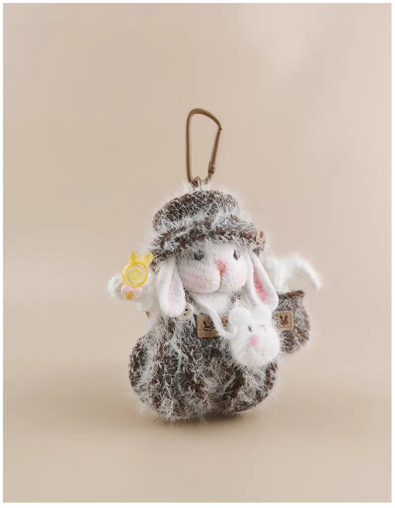 Cute Magician Sugar Sugar Bunny Handmade Crochet Keychain, Bag Charm & Car Pendant, Niche Premium Gift