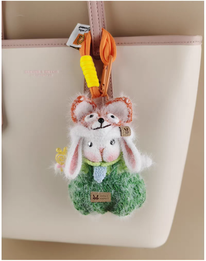 Mini  Fox Sugar Sugar Bunny Handmade Crochet Keychain, Bag Charm & Car Pendant, Niche Luxury Premium Gift