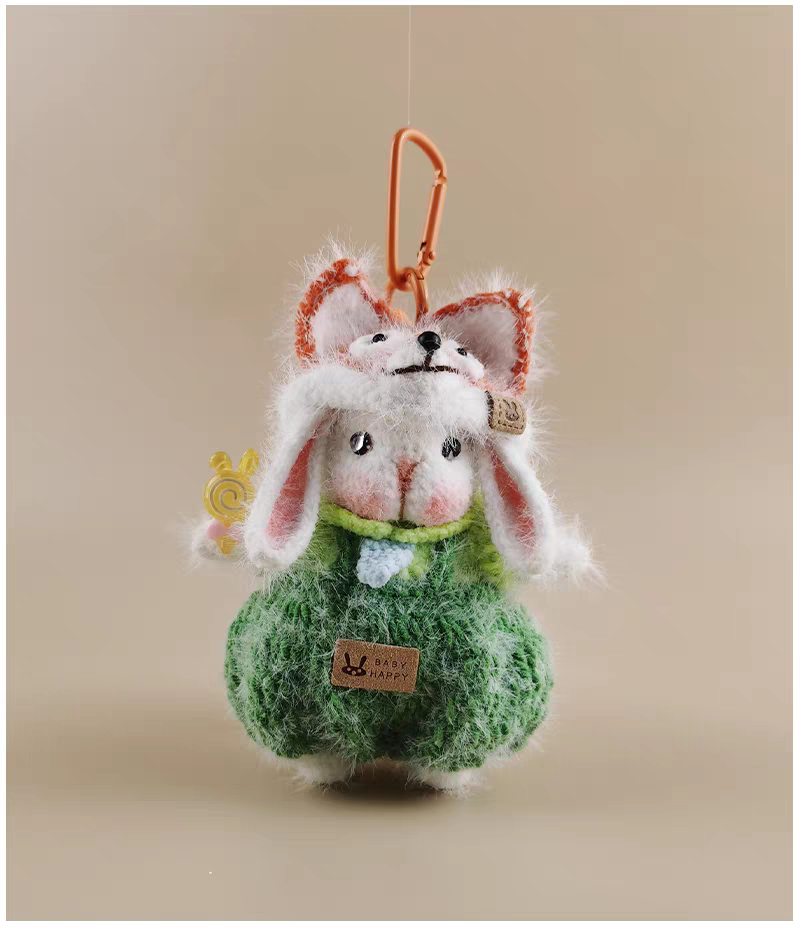 Mini  Fox Sugar Sugar Bunny Handmade Crochet Keychain, Bag Charm & Car Pendant, Niche Luxury Premium Gift