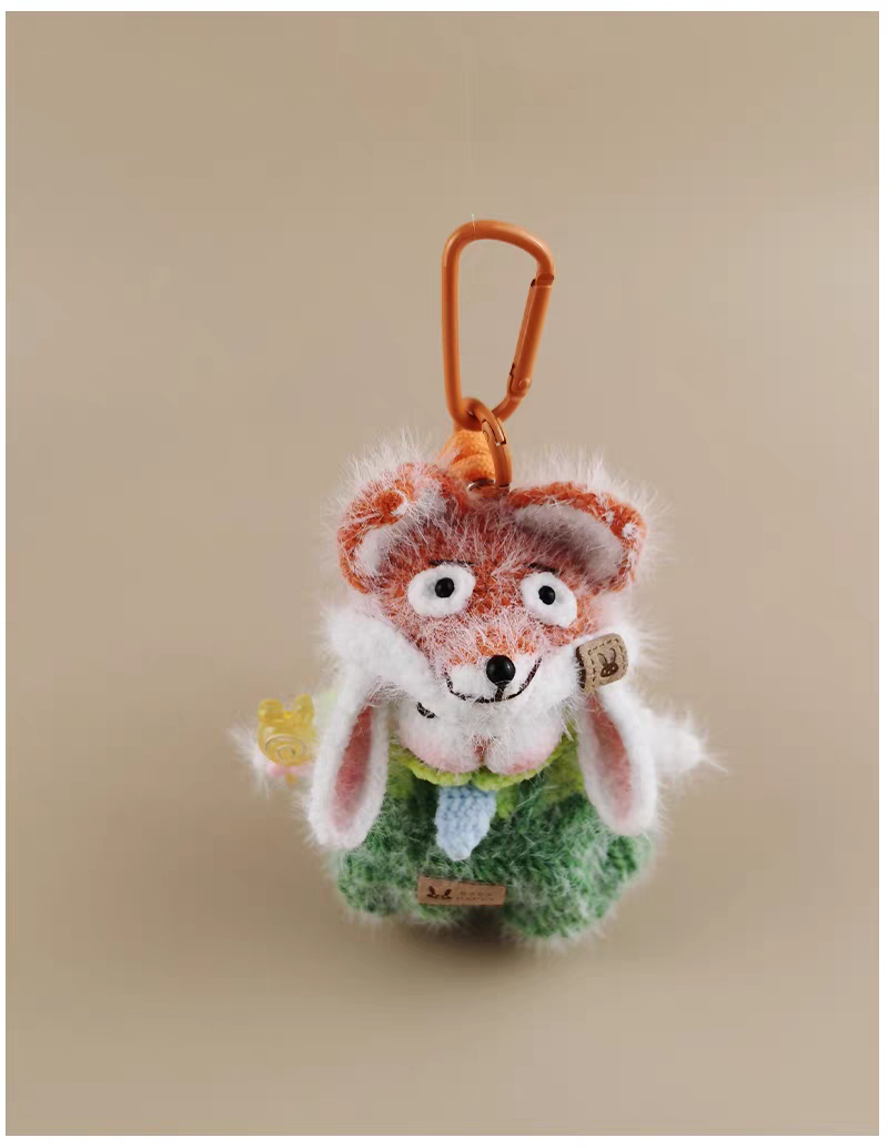 Mini  Fox Sugar Sugar Bunny Handmade Crochet Keychain, Bag Charm & Car Pendant, Niche Luxury Premium Gift