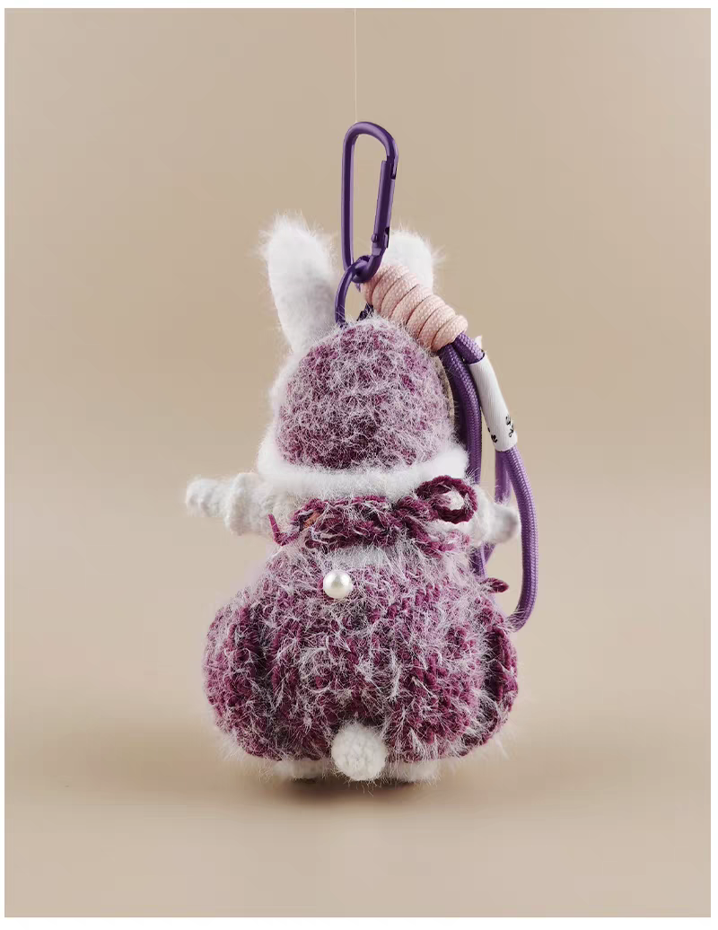 Halloween Sugar Sugar Bunny Crochet Bag Charm Keychain, Elegant Holiday Gift