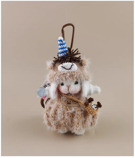 Cute Chinese Zodiac Horse Sugar Sugar Bunny Handmade Crochet Doll Keychain, Bag & Backpack Charm Pendant, Niche Premium Gift