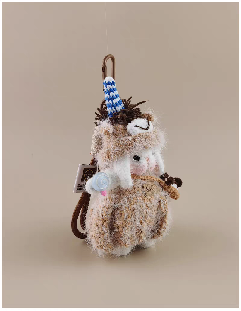 Cute Chinese Zodiac Horse Sugar Sugar Bunny Handmade Crochet Doll Keychain, Bag & Backpack Charm Pendant, Niche Premium Gift