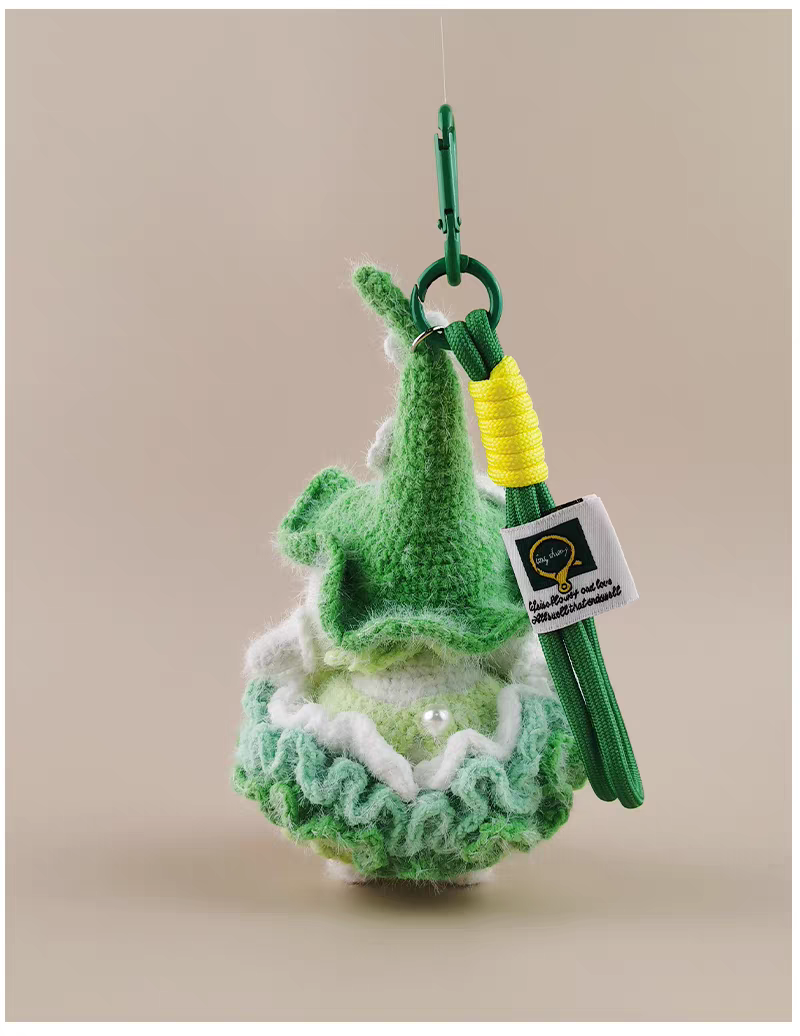 Cute Elf Sugar Sugar Bunny With Fluffy Tutu Skirt Handmade Crochet Doll Keychain, Bag & Backpack Charm Pendant, Sweet Gift