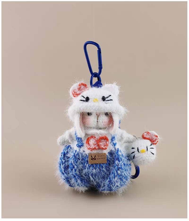 Sailor KT Cat Sugar Sugar Bunny Crochet Bag Charm Keychain, Cute Gift