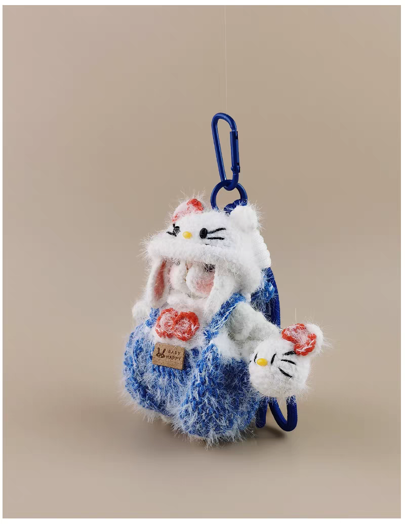 Sailor KT Cat Sugar Sugar Bunny Crochet Bag Charm Keychain, Cute Gift